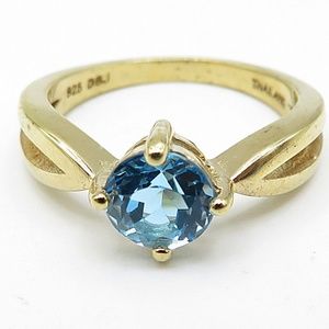 Genuine blue topaz ring